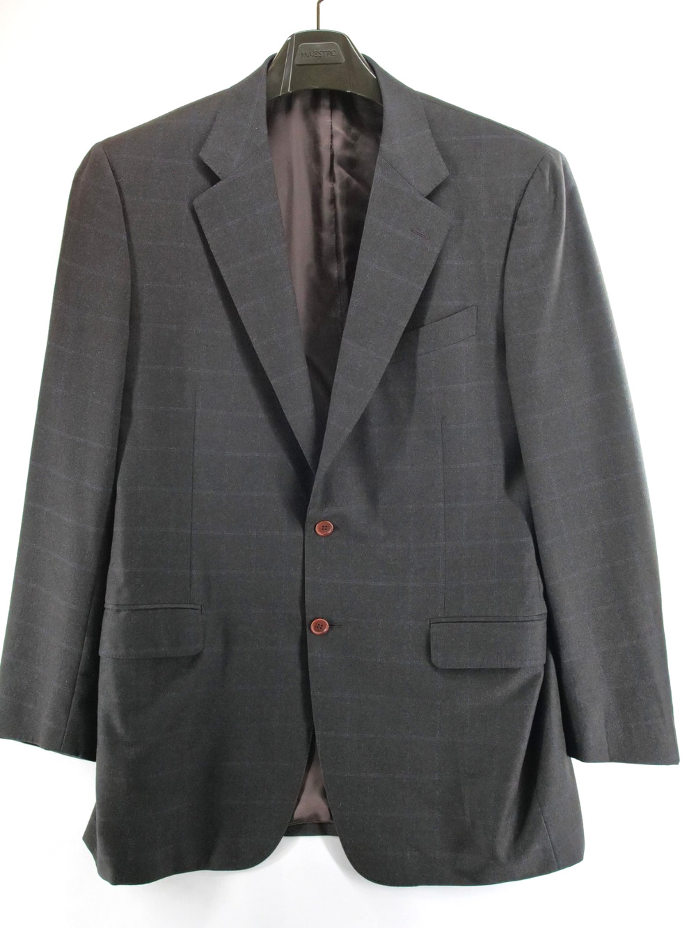 Trussini Etichetta Platino 17 Micron Super 130s Wool Blazer Brown US 44L / IT 54